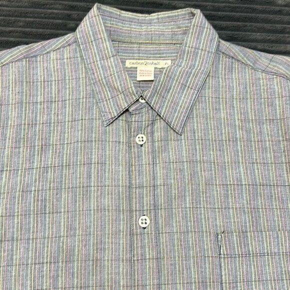 Carbon 2 Cobalt Button Down Casual 100% Cotton Men’s Size XL - Picture 2 of 7